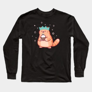 Festive Pudding Cat Long Sleeve T-Shirt